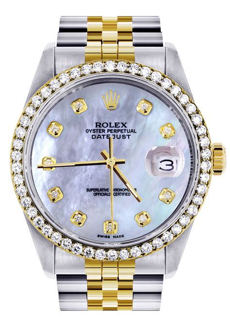 rolex datejust 36mm two-tone mother of pearl|Rolex Datejust 36 fluted bezel.